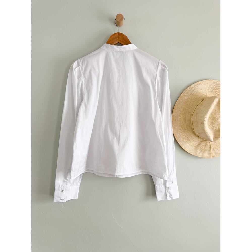 Madewell | NWT Puff-Sleeve Button-Up Shirt White | Sz L - Picture 10 of 11
